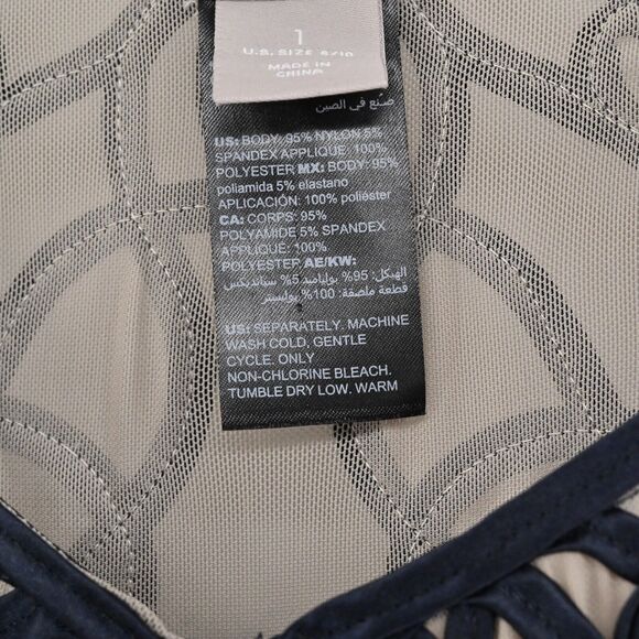 CHICOS Jacket Womens Size 8 Black Swirl Ribbon Sheer Mesh Travelers Collection - Picture 9 of 14